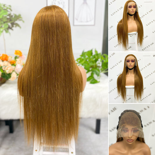 13*4 Lace Wig Straight Natural Virgin Human Hair Lace Wigs Color 30# 250%Density