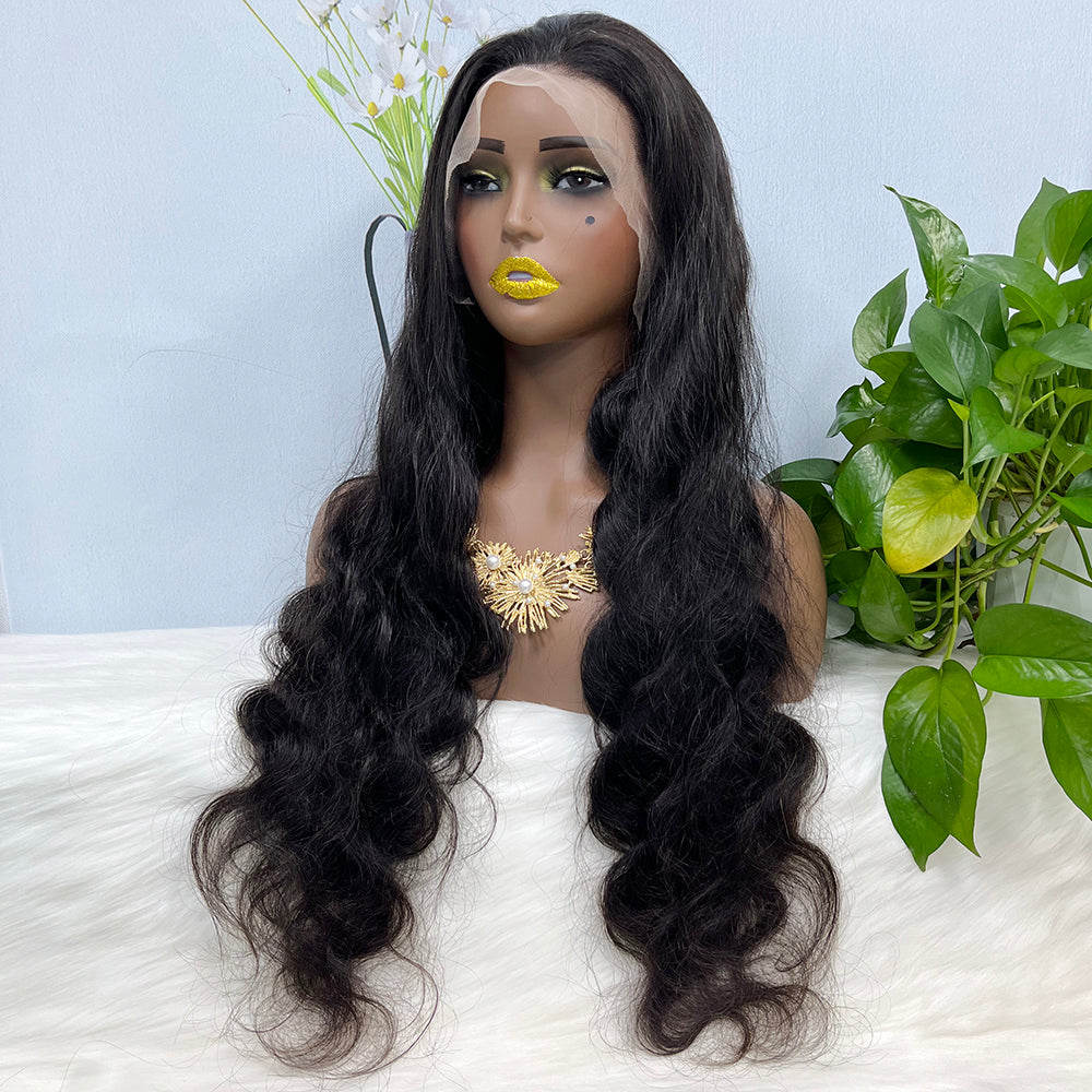 13*4 Lace Wig Body Wave Natural Virgin Human Hair Lace Wigs Color NC 200% Density