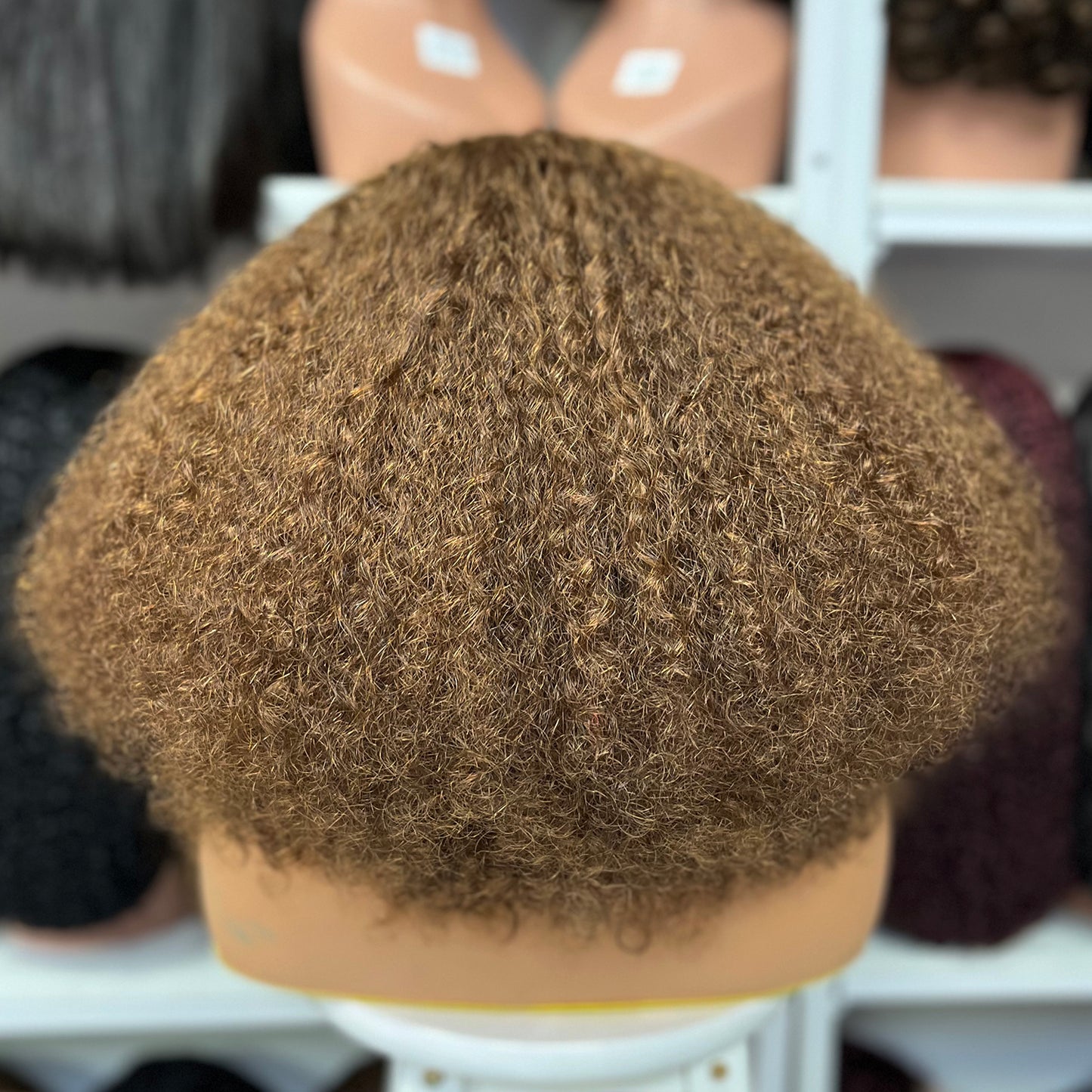 Fringe Double Drawn Wig Human Hair Pixie Curl Wigs 300% Density Ombre Color T4/30/4