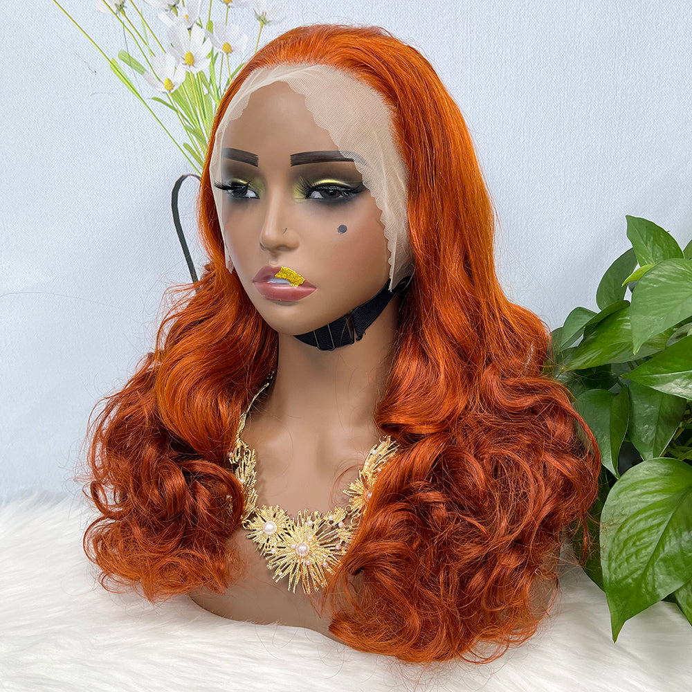 Double Drawn 13*4 Lace Wig Loose Wave Natural Human Hair Lace Wig Color 350# 250% Density