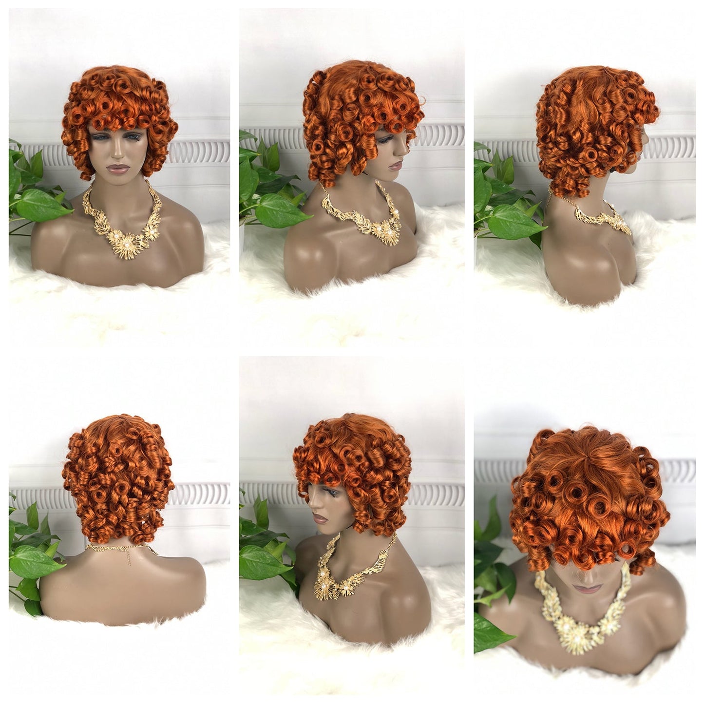 DD Wig Big Fumi Curl Machine Human Hair Wig Natural Hair Wigs Color P4/27#