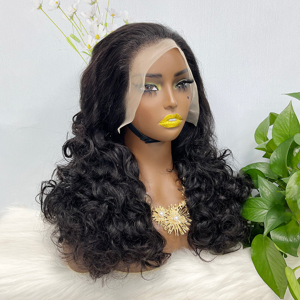 DD 13*4 Lace Wig Fumi  Natural Human Hair Lace Wigs Color 1B 250% Density