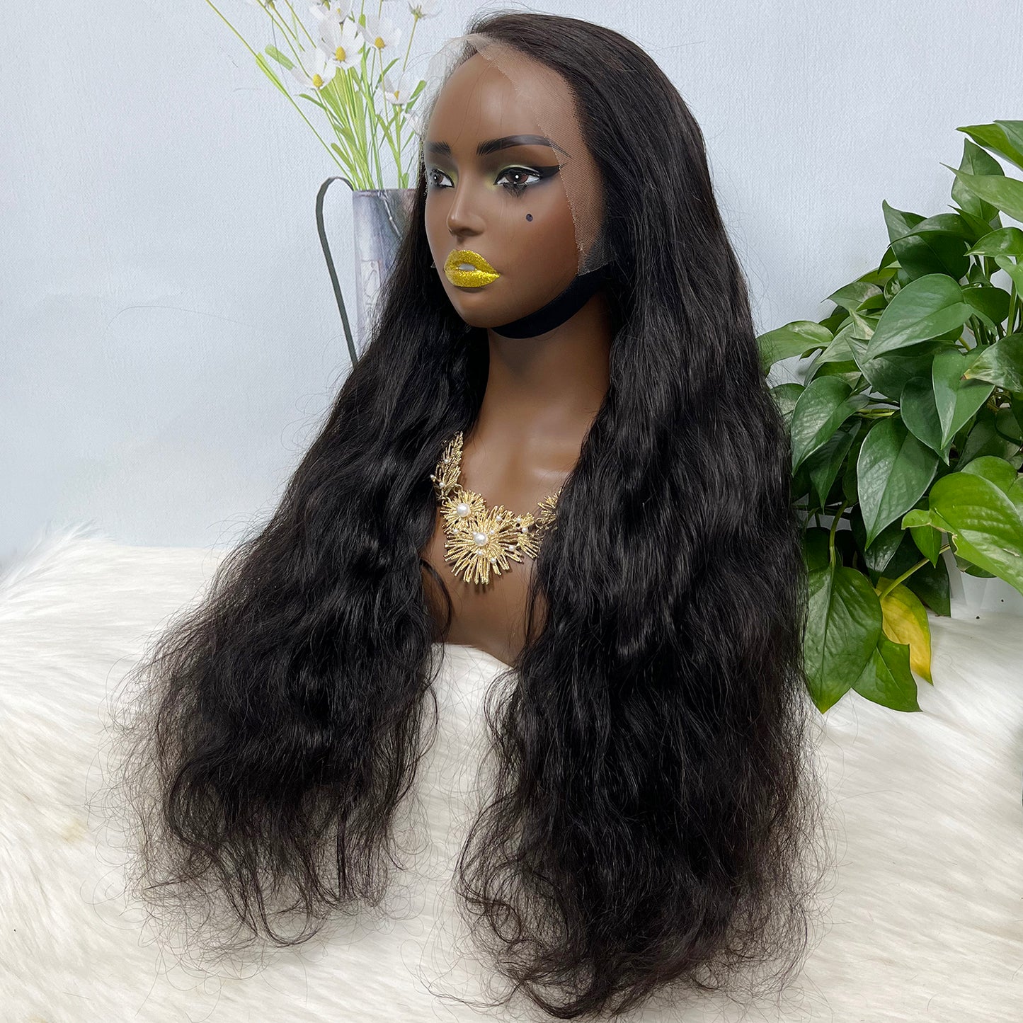 13x4 HD Swiss Lace Wig Natural Wave Wavy Human Hair Wigs Natural Color 10"-40"