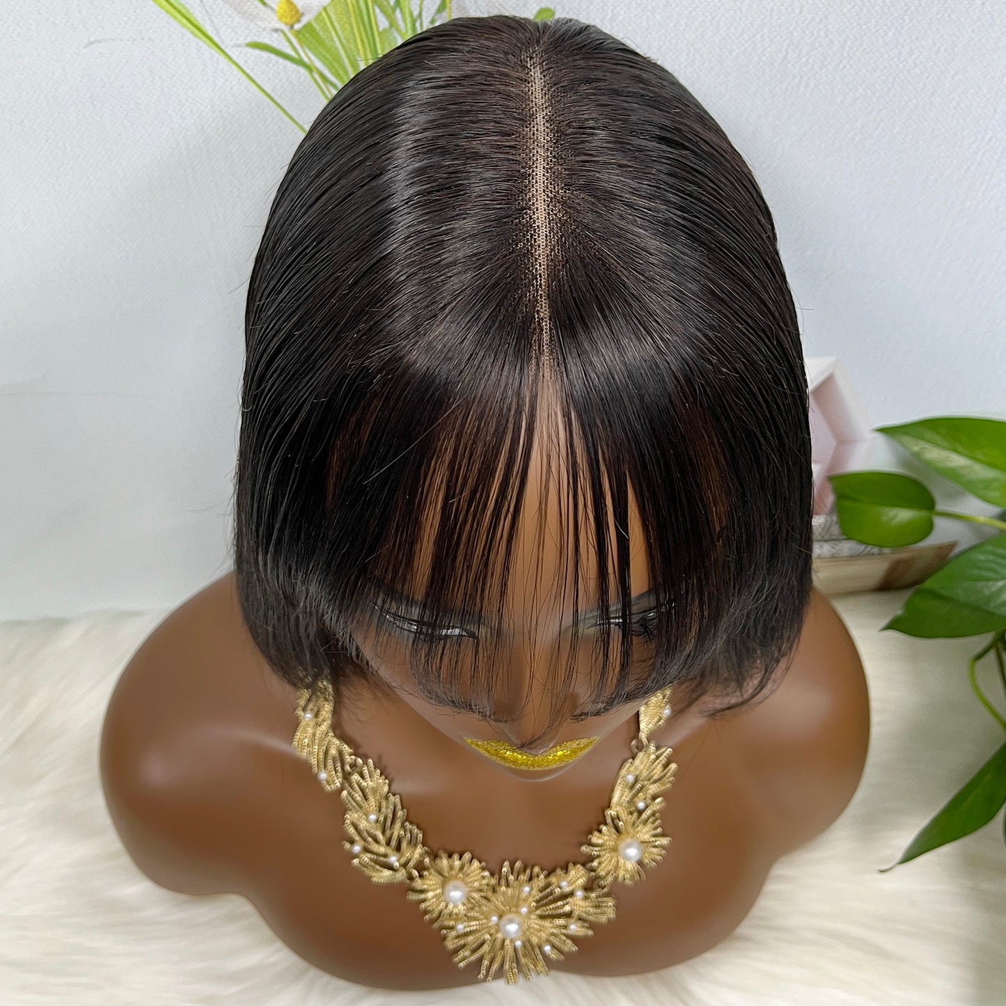 Fringe SDD 2*6 Lace Bob Wig Human Hair Lace Wig Color NC Straight