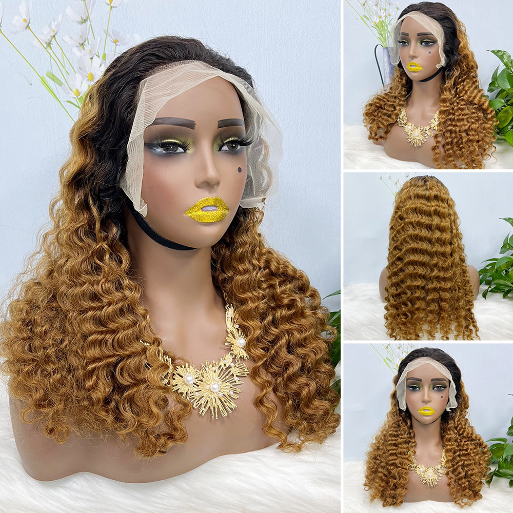 13*4 Lace Wig Straight Natural Virgin Human Hair Lace Wigs Color T1B/30# 250% Density