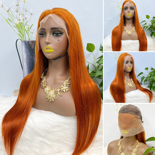 13*4 Lace Wig Straight Natural Virgin Human Hair Lace Wigs Color 350#