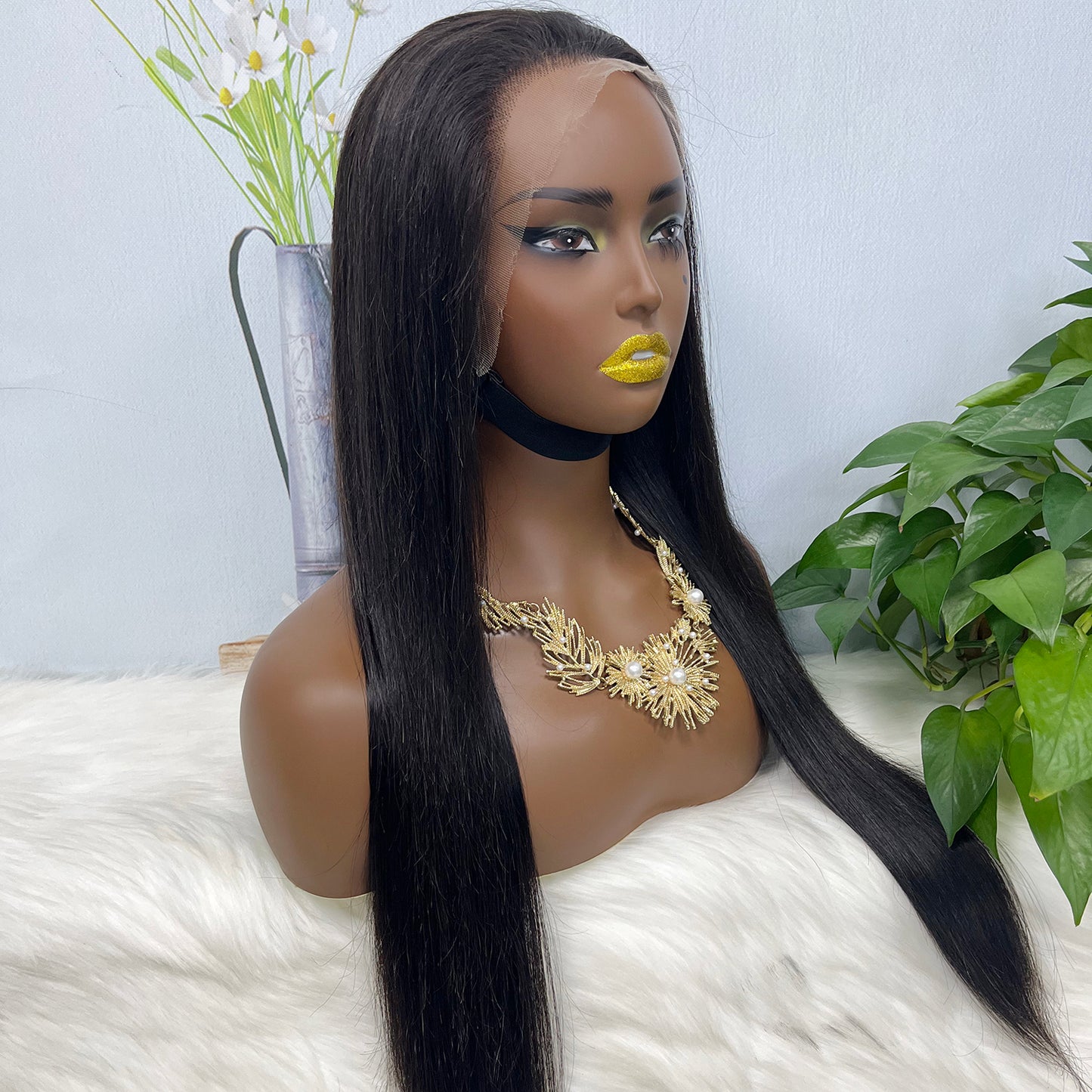 13*4 HD Lace Wig Straight Natural Color Virgin Human Hair Wigs Color NC