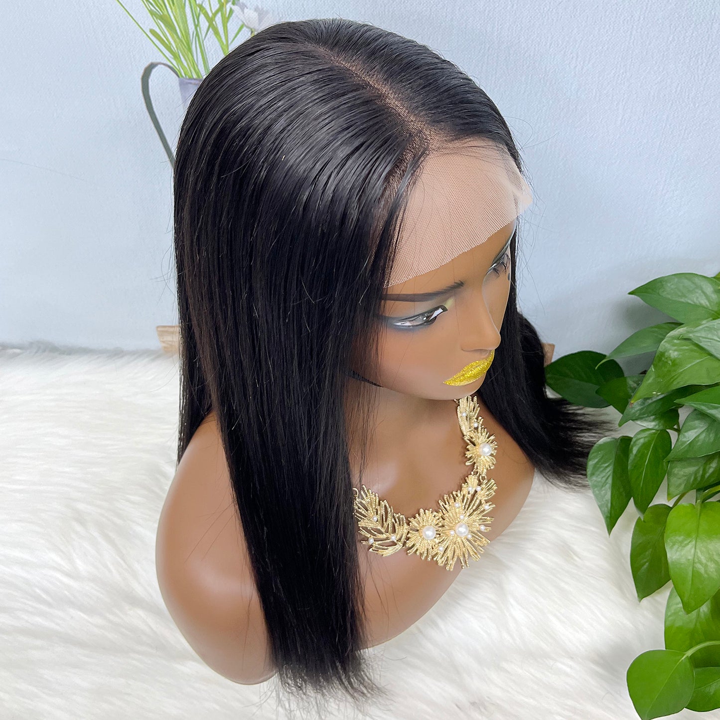 5*5  Bob Wig  Virgin Human Hair Lace Wigs 16 inch 250% Density