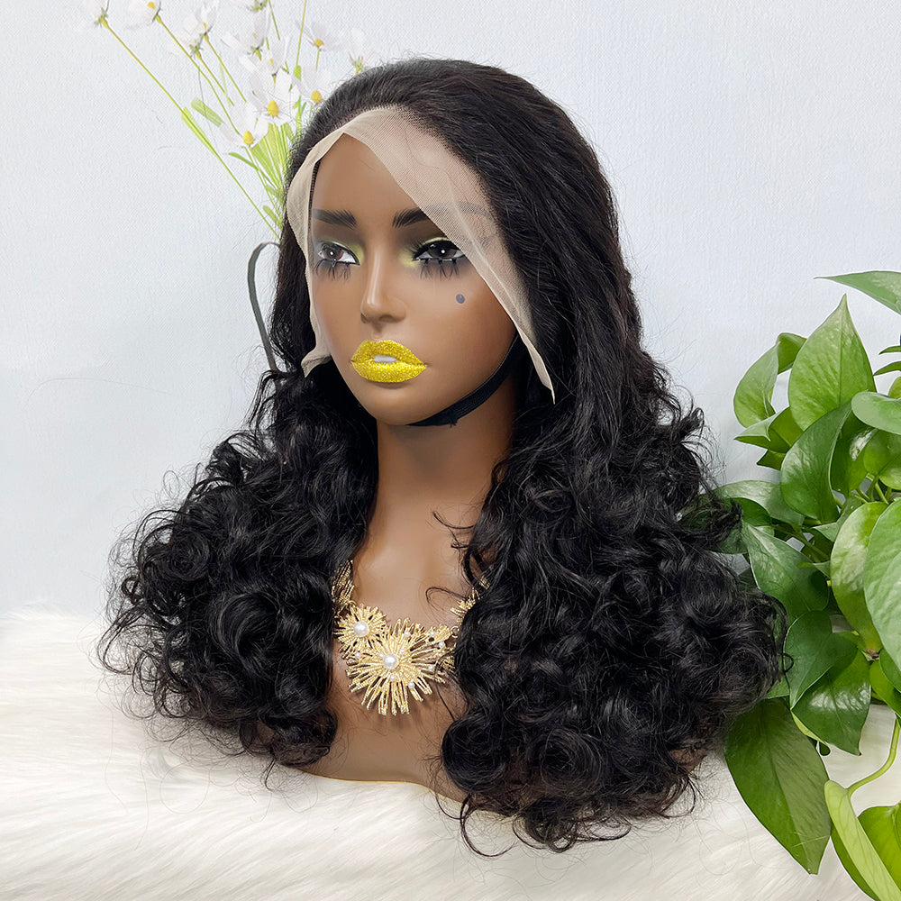 DD 13*4 Lace Wig Fumi  Natural Human Hair Lace Wigs Color 1B 250% Density