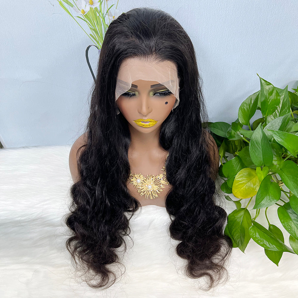 13*4 Lace Wig Body Wave Natural Virgin Human Hair Lace Wigs Color NC 200% Density