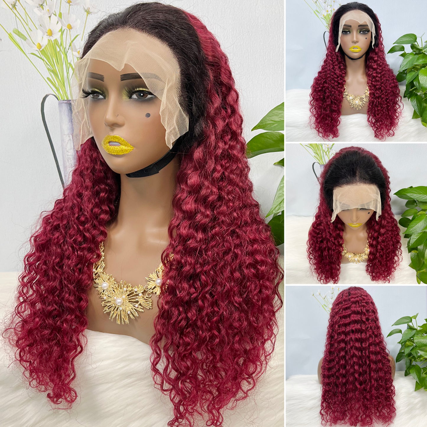 13*4 Lace Wig Straight Natural Virgin Human Hair Lace Wigs ColorT1B/99J 250% Density