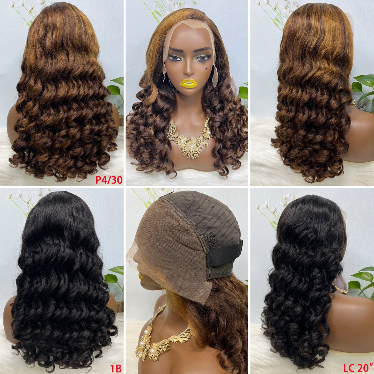 Double Drawn 13*4 Lace Wig Loose Curl Natural Human Hair Lace Wig Color NC 250% Density