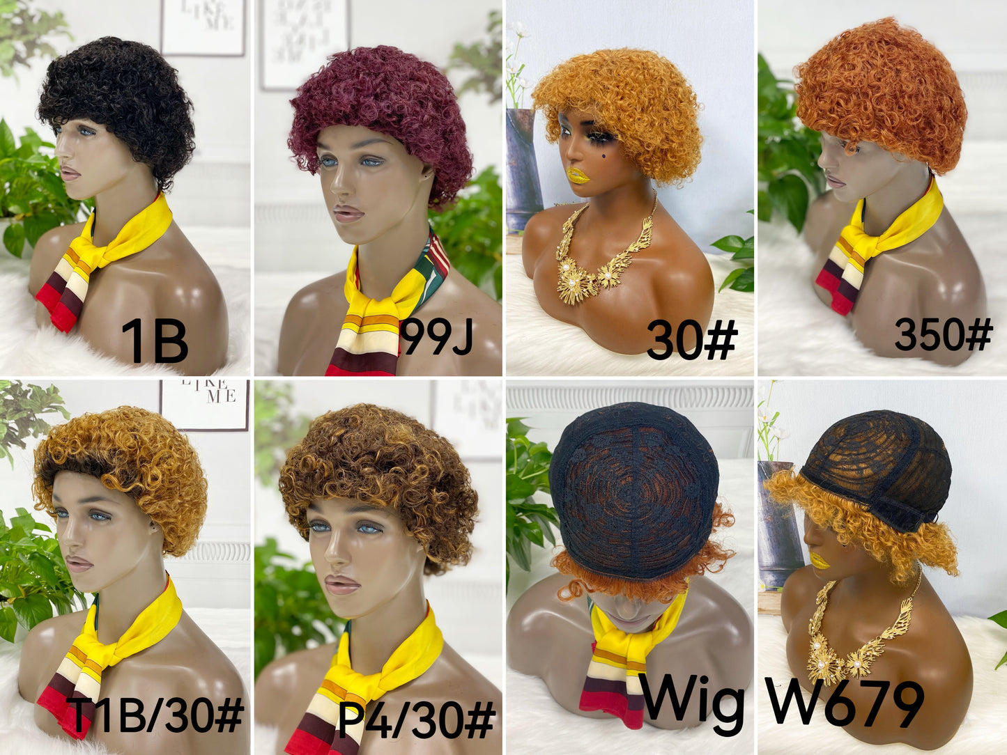 W679 Machine Human Hair Wig Color T1B/30#