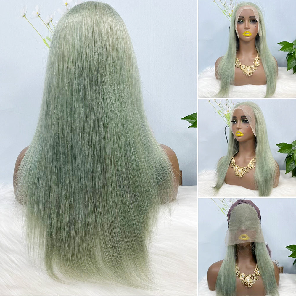 13*4 Lace Wig Straight Natural Virgin Human Hair Lace Wig Color Gary 20inch