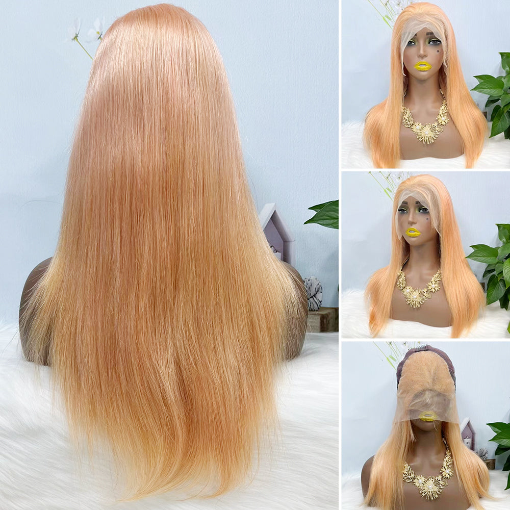 13*4 Lace Wig Straight Natural Virgin Human Hair Lace Wig Color Light Green 20inch