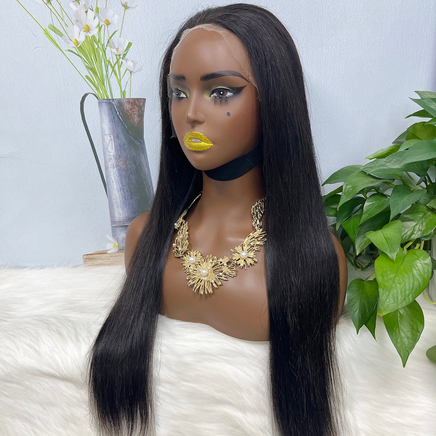 13*4 HD Lace Wig Straight Natural Color Virgin Human Hair Wigs Color NC