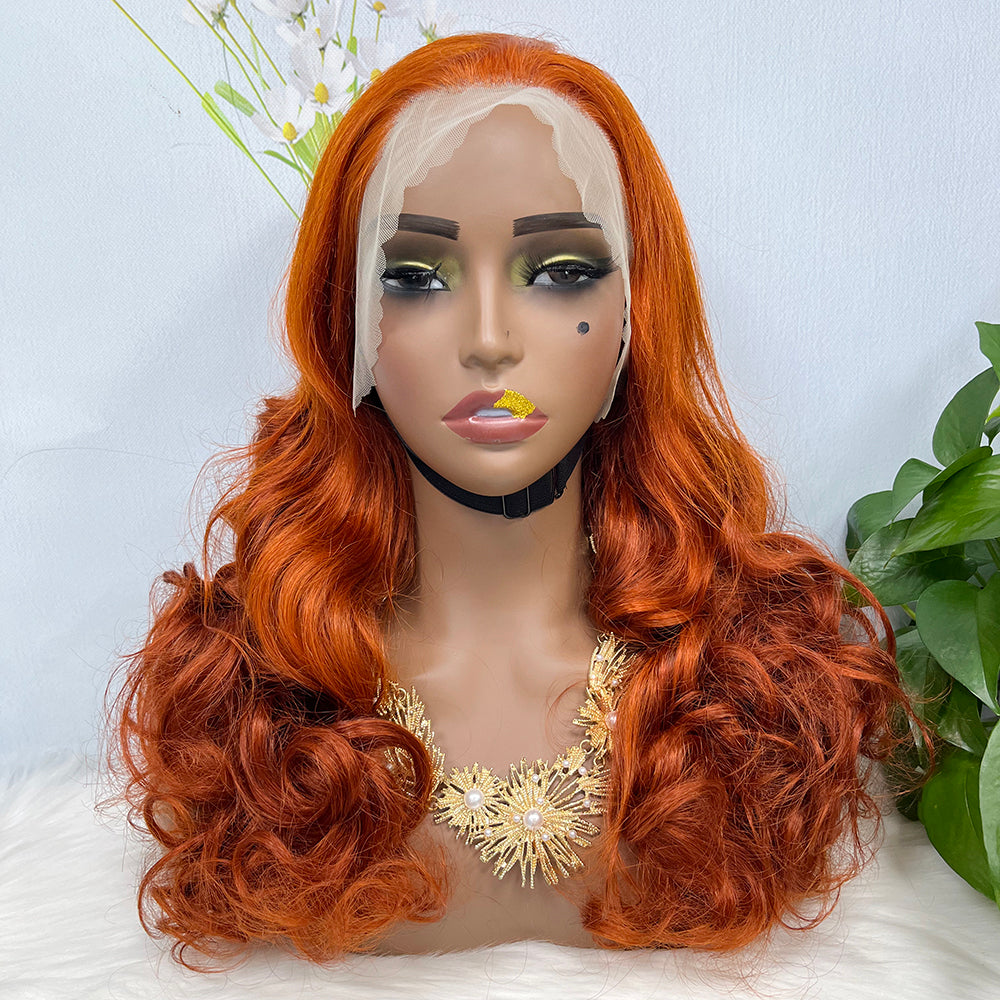 Double Drawn 13*4 Lace Wig Loose Wave Natural Human Hair Lace Wig Color 350# 250% Density