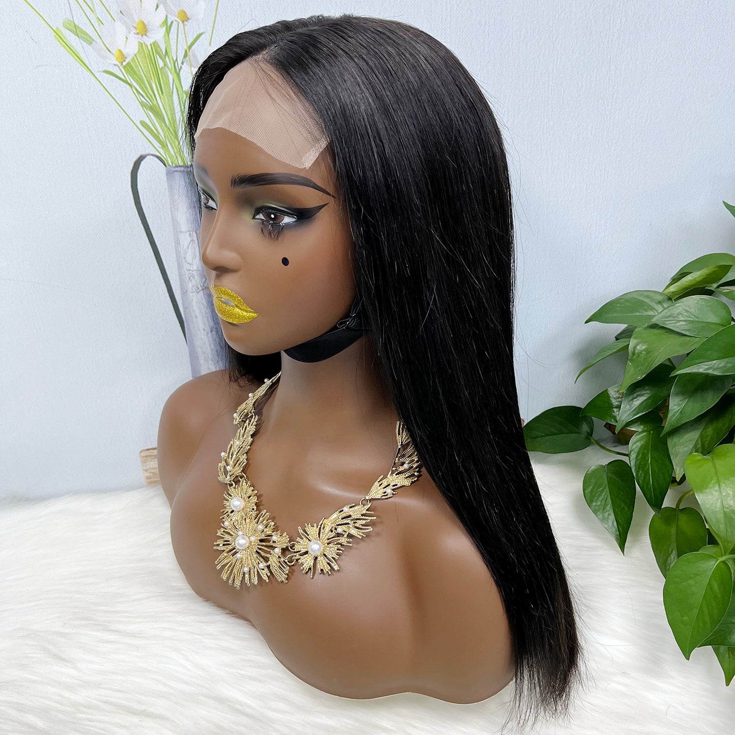 5*5  Bob Wig  Virgin Human Hair Lace Wigs 16 inch 250% Density