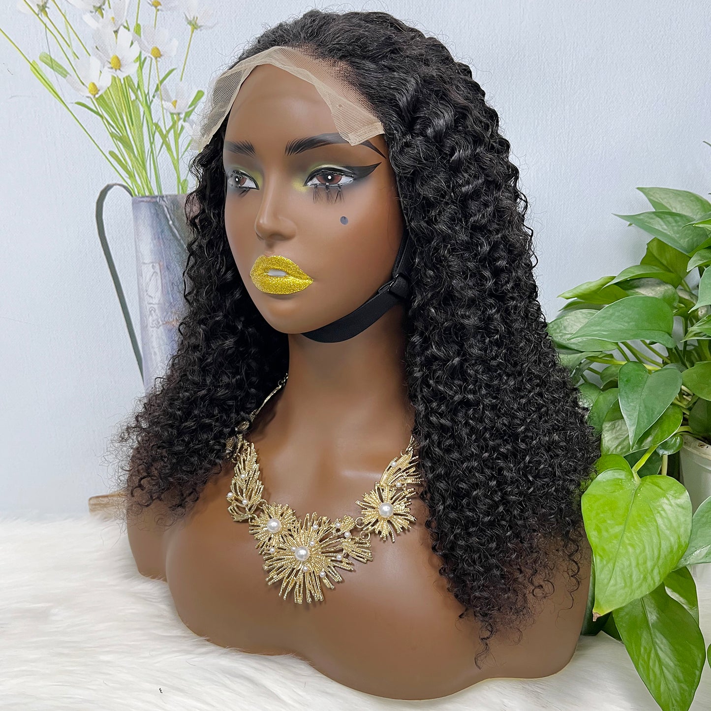 6*6 Lace Wig Jerry Curl Natural Virgin Human Hair Lace Wigs Color NC 250% Density