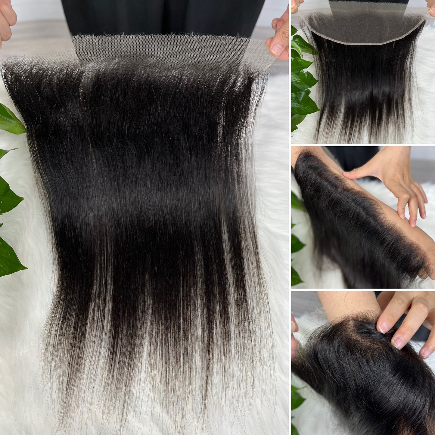 13*4 HD Lace Frontal Kinky Straight  100% Natural Human Hair Natural Color 10"-26"