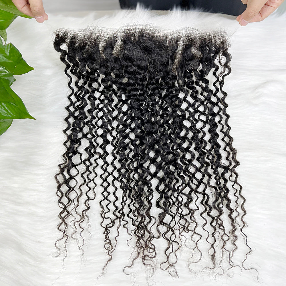 13*4 HD Lace Frontal Water Wave  100% Natural Human Hair Natural Color 10"-26"