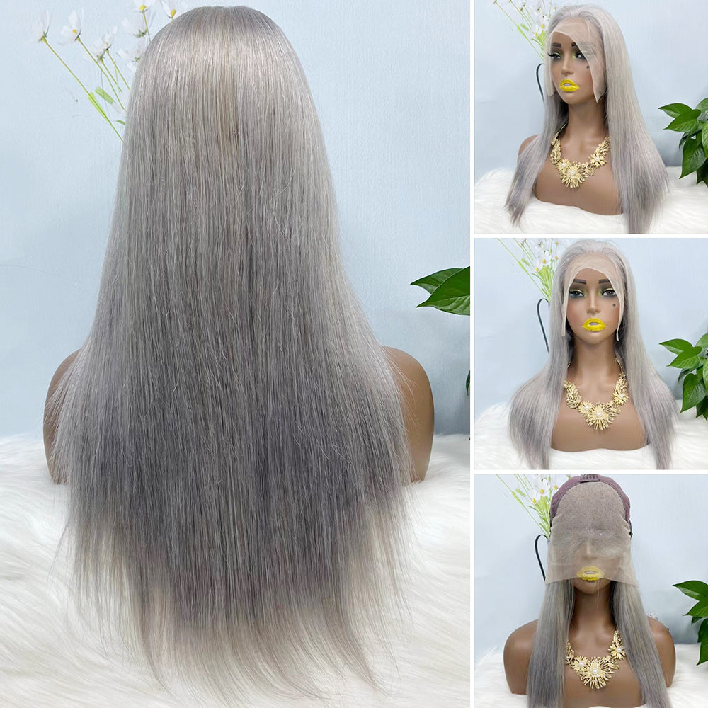 13*4 Lace Wig Straight Natural Virgin Human Hair Lace Wig Color Light Green 20inch