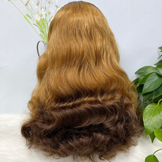 Double Drawn 13*4 Lace Wig Loose Body Wave Natural Human Hair Lace Wigs Ombre Color T4/30/4