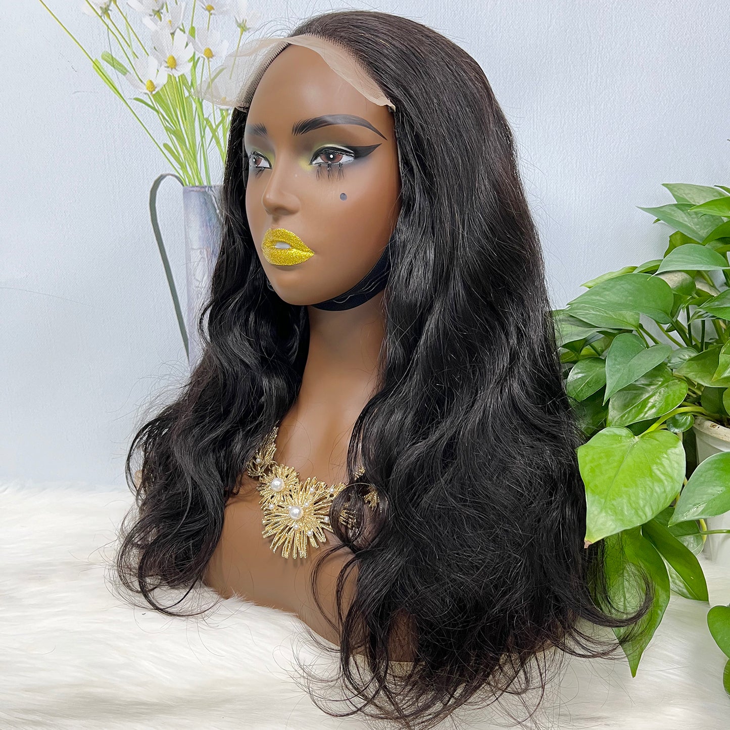 6*6 Lace Wig Natural Wave Natural Virgin Human Hair Lace Wigs Color NC 250% Density