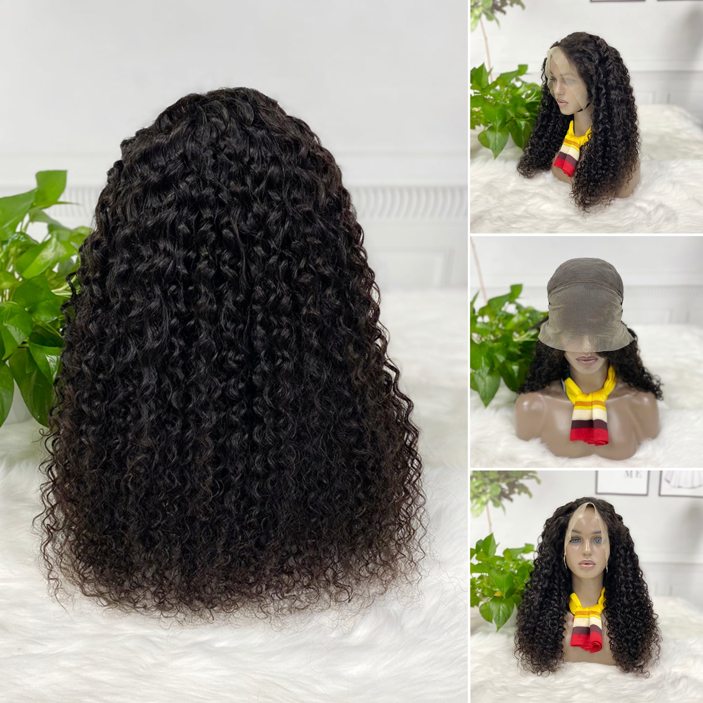 13*4 Lace Wig Water Wave   Brazilian Natural Human Hair Wig  Color NC 250% Density