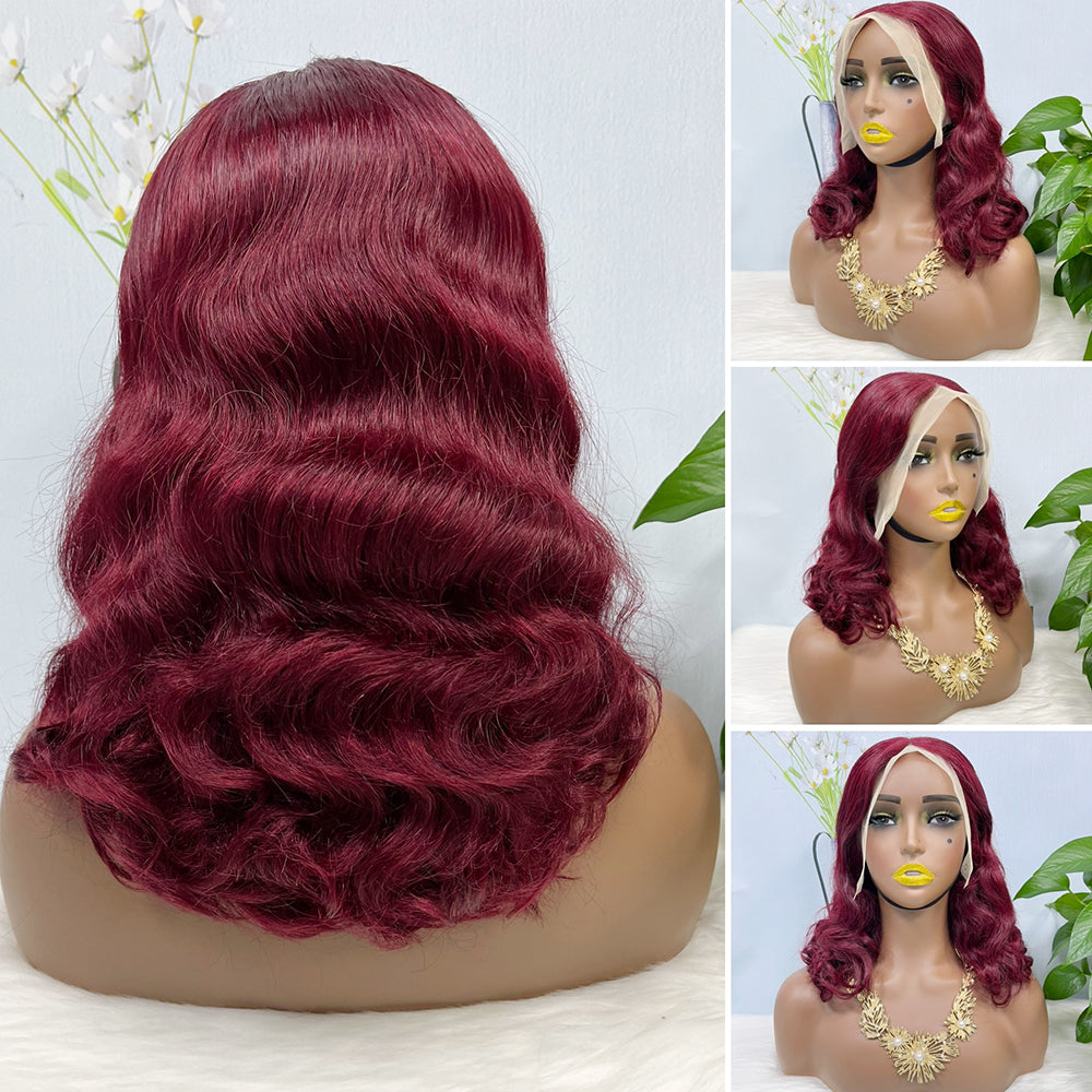 DD 13*4 Lace Wig Loose Body Wave Natural Virgin Human Hair Lace Wigs Color T4/30/4#  250% Density