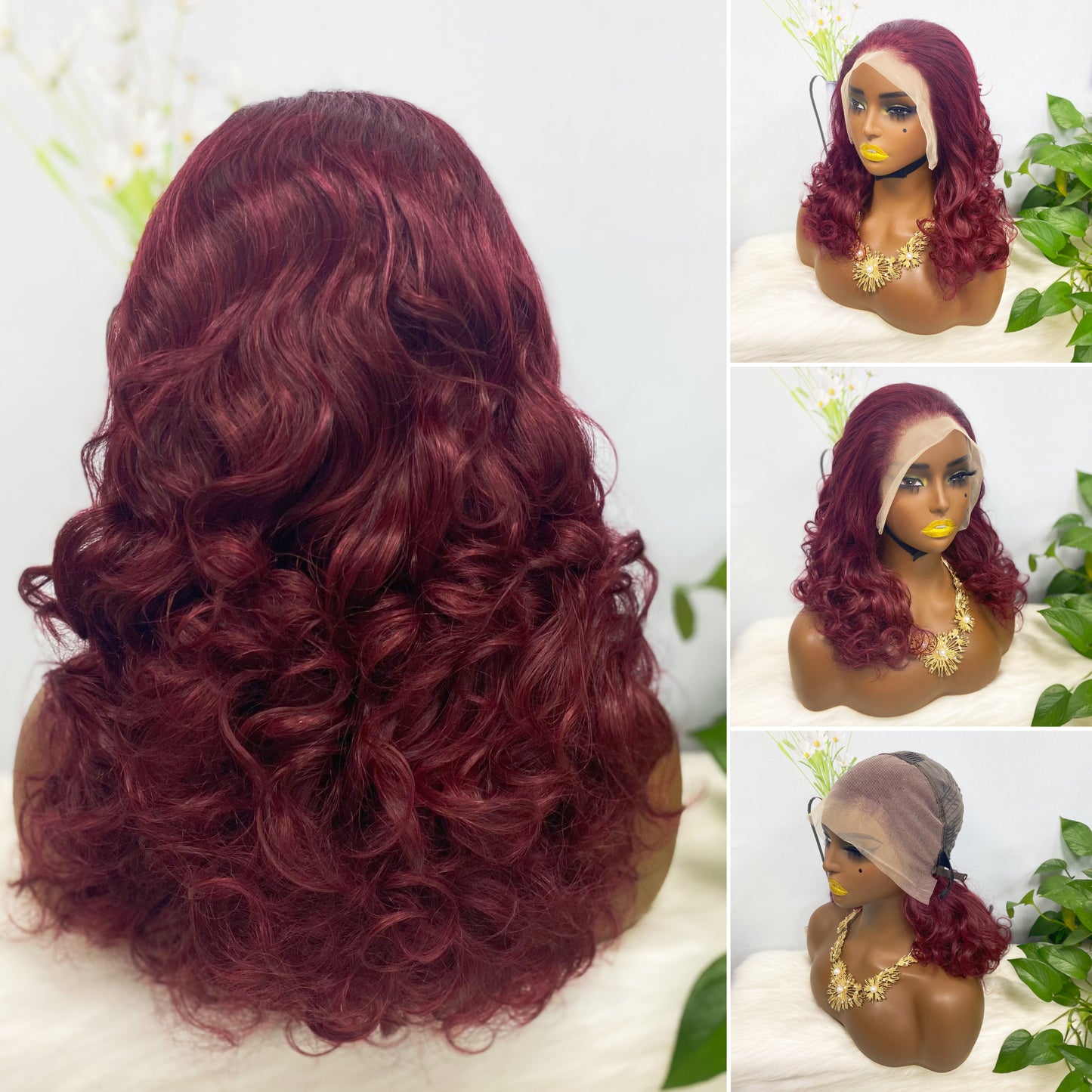 DD 13*4 Lace Wig Fumi  Natural Human Hair Lace Wigs Color 99J 250% Density