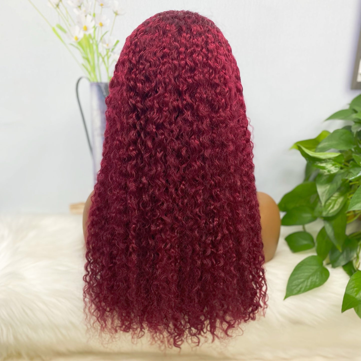 13*4 Lace Wig Jerry Curl  Natural Human Hair Lace Wigs Color 99J 250% Density