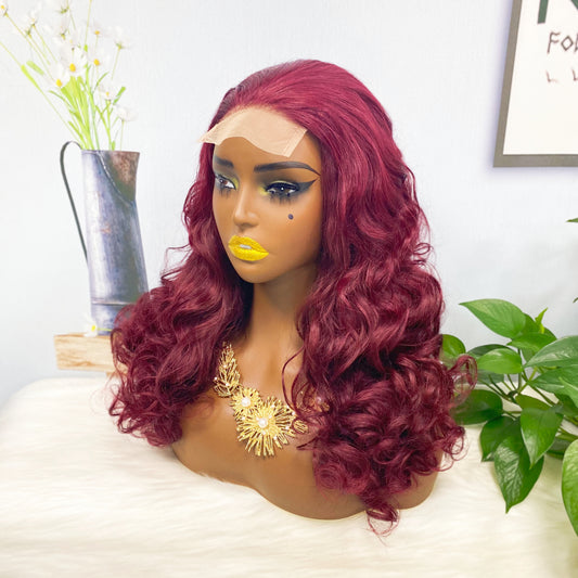 DD 4*4 Lace Wig Fumi Human Hair Wig Color 99J 250% Density