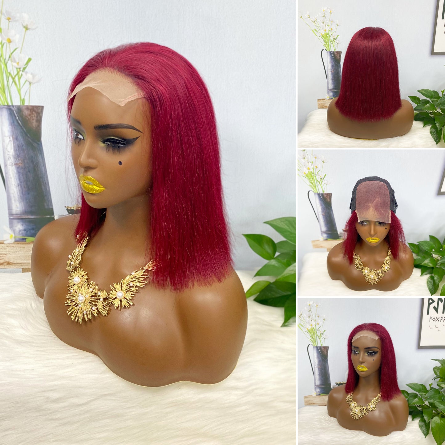 DD 4*4 BOB Wig ST Glueless  Human Hair Wig Color T4/30# 200% Density