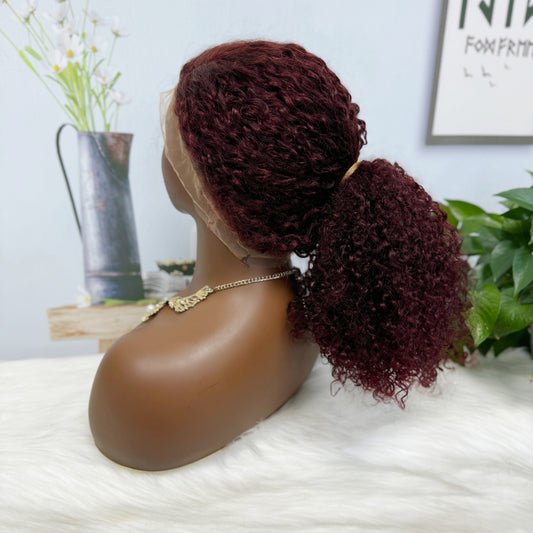 DD 360 Glueless Lace Wig Pixie Human Hair Wigs 20inch Color 99J