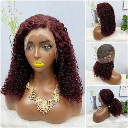 DD 360 Glueless Lace Wig Pixie Human Hair Wigs 20inch Color 99J