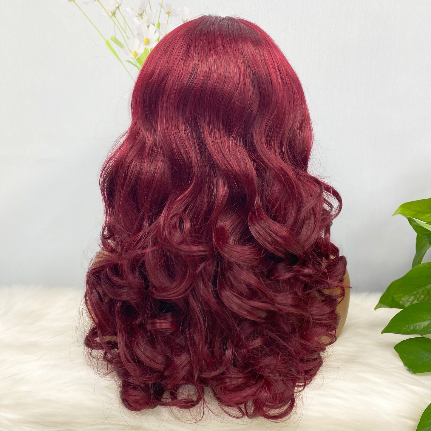 Double Drawn 13*4 Lace Wig  Romance Human Hair Lace Wig Color 99J 20inch