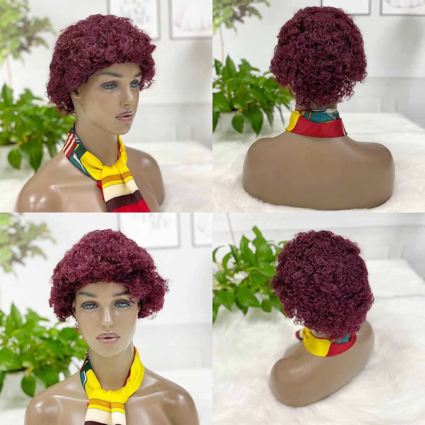 W679 Machine Human Hair Wig Color 1B