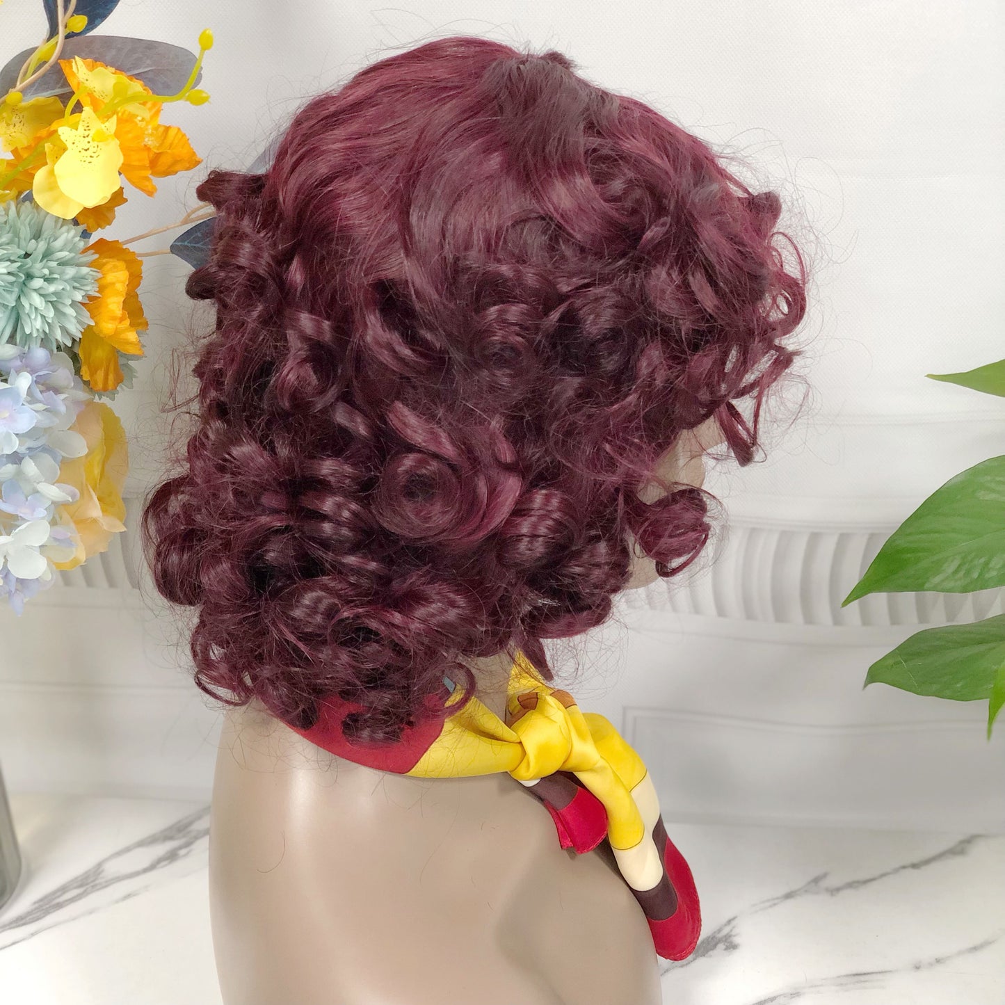 DD Wig Big Fumi Curl Machine Human Hair Wig Natural Hair Wigs Color 99J