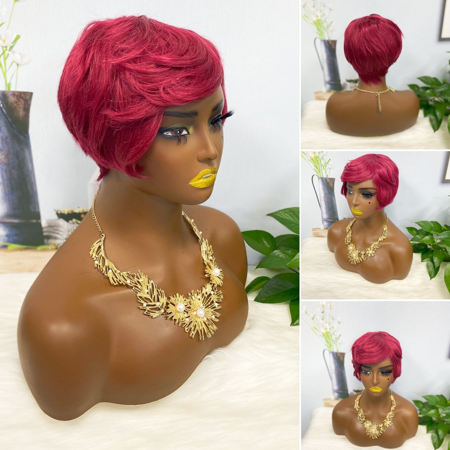 Machine Human Hair Wig Natural Hair Wigs 0701 Color 1B