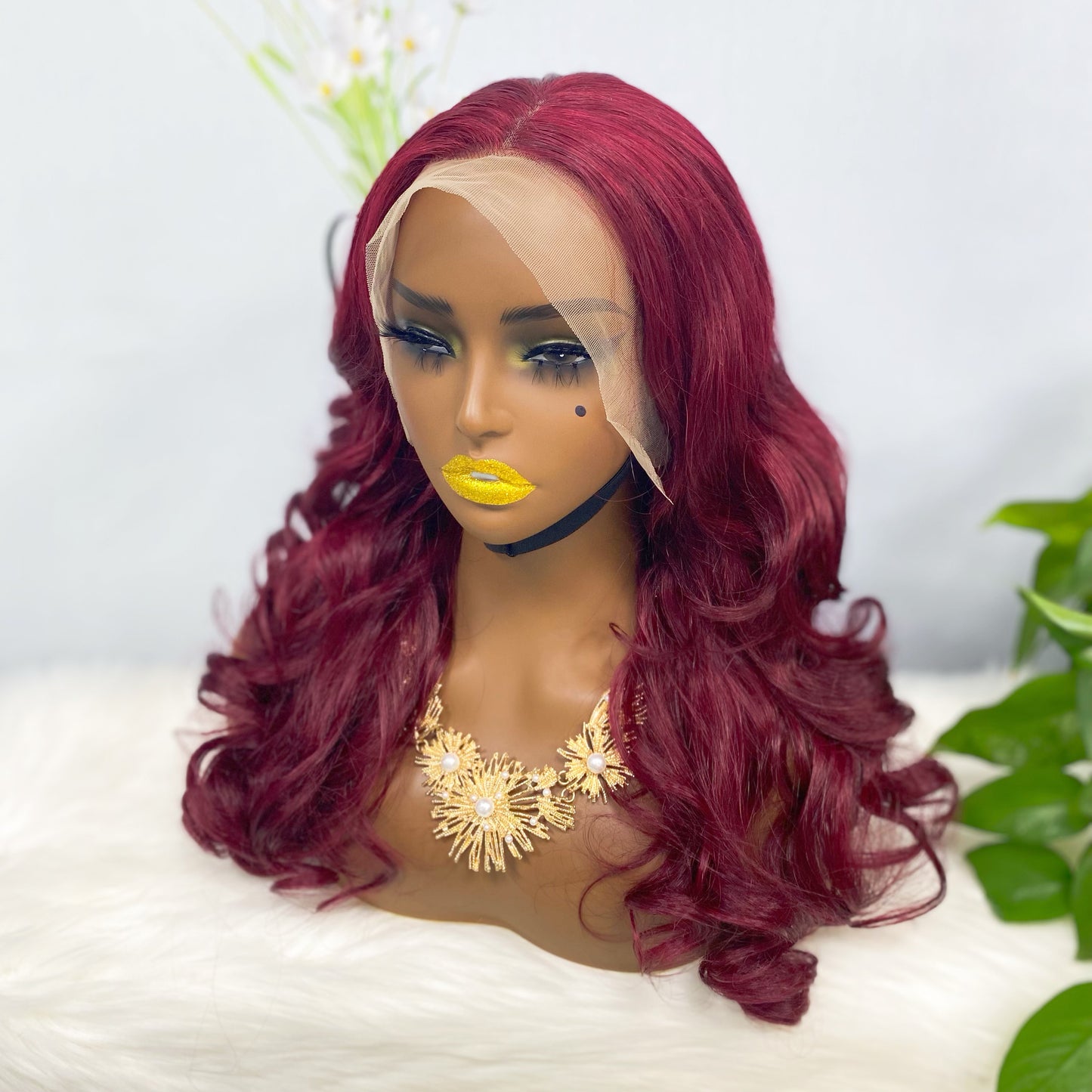 Double Drawn 13*4 Lace Wig  Romance Human Hair Lace Wig Color 99J 20inch