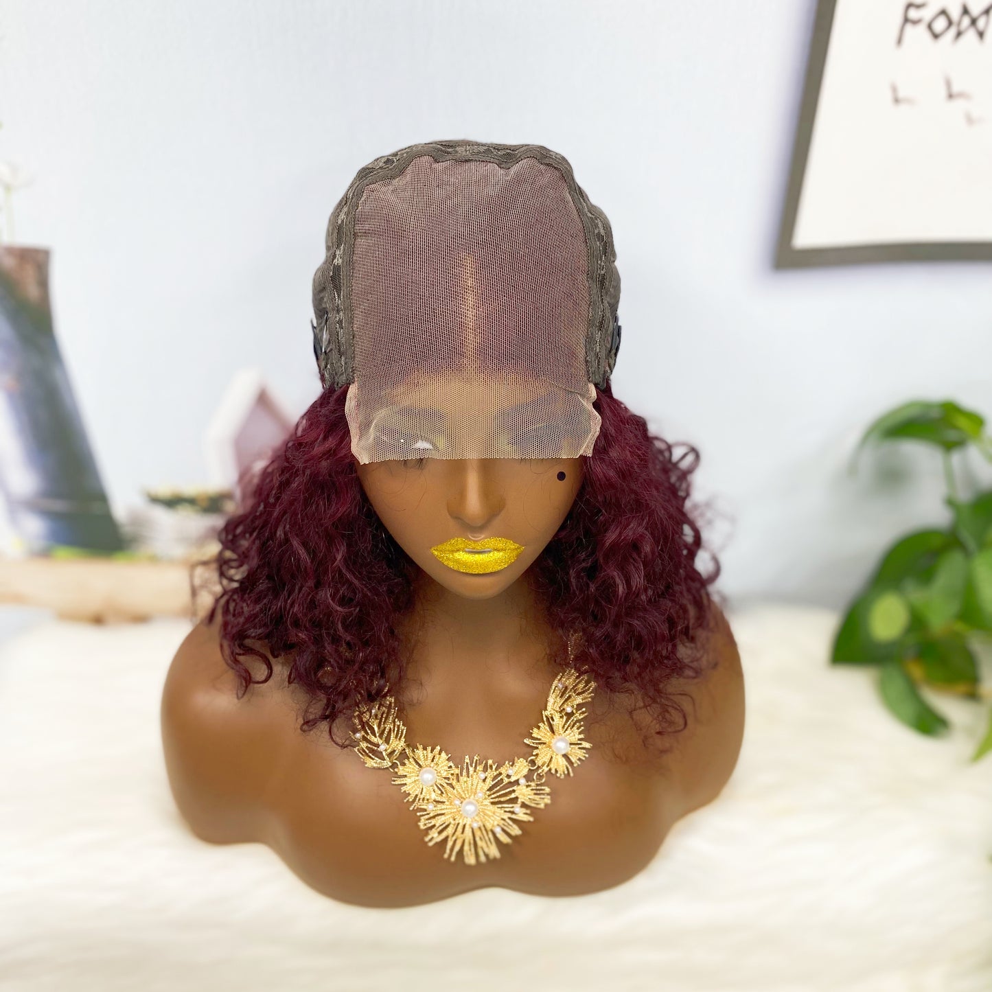 DD 5x5 Glueless Wig WW  Natural Human Hair Lace Wigs Color 99J 14inch