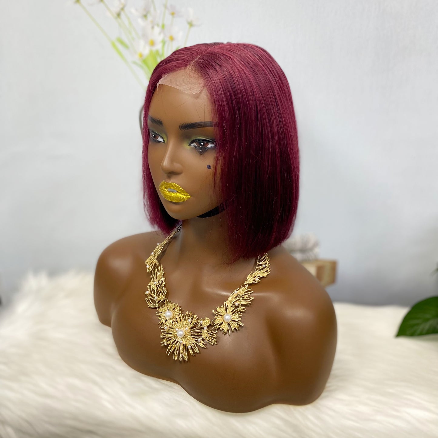 SDD 2*6 BOB Wig Human Hair Straight Color 99J