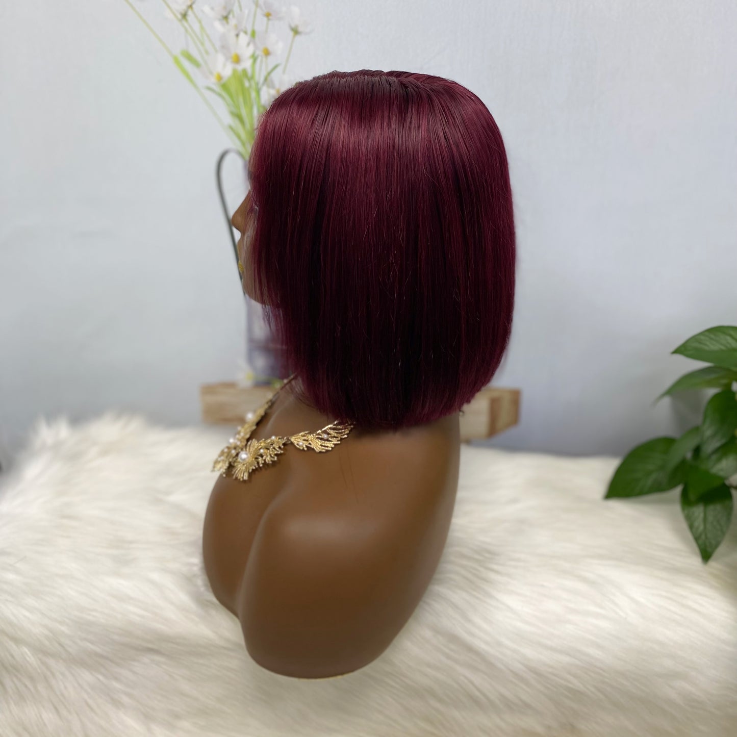 SDD 2*6 BOB Wig Human Hair Straight Color 99J