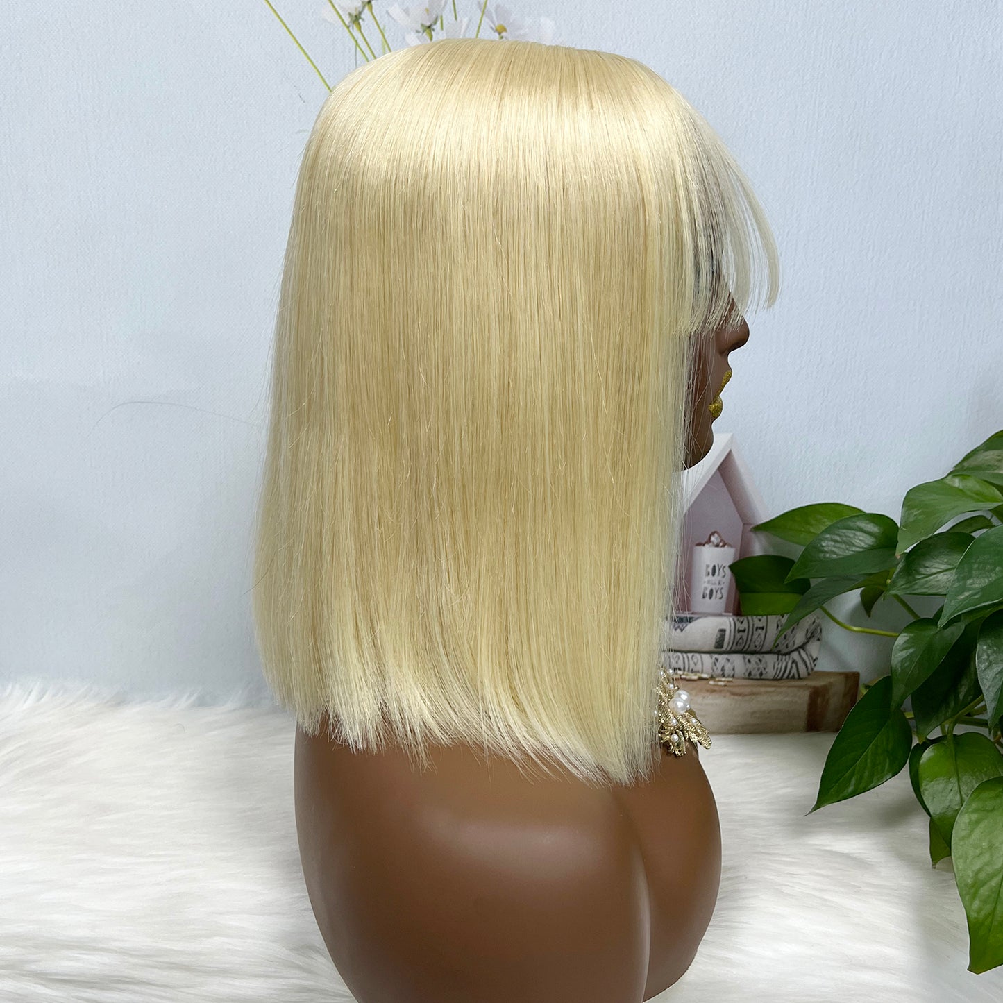 Fringe SDD 2*6 Lace Bob Wig Human Hair Lace Wig Color 613# Straight