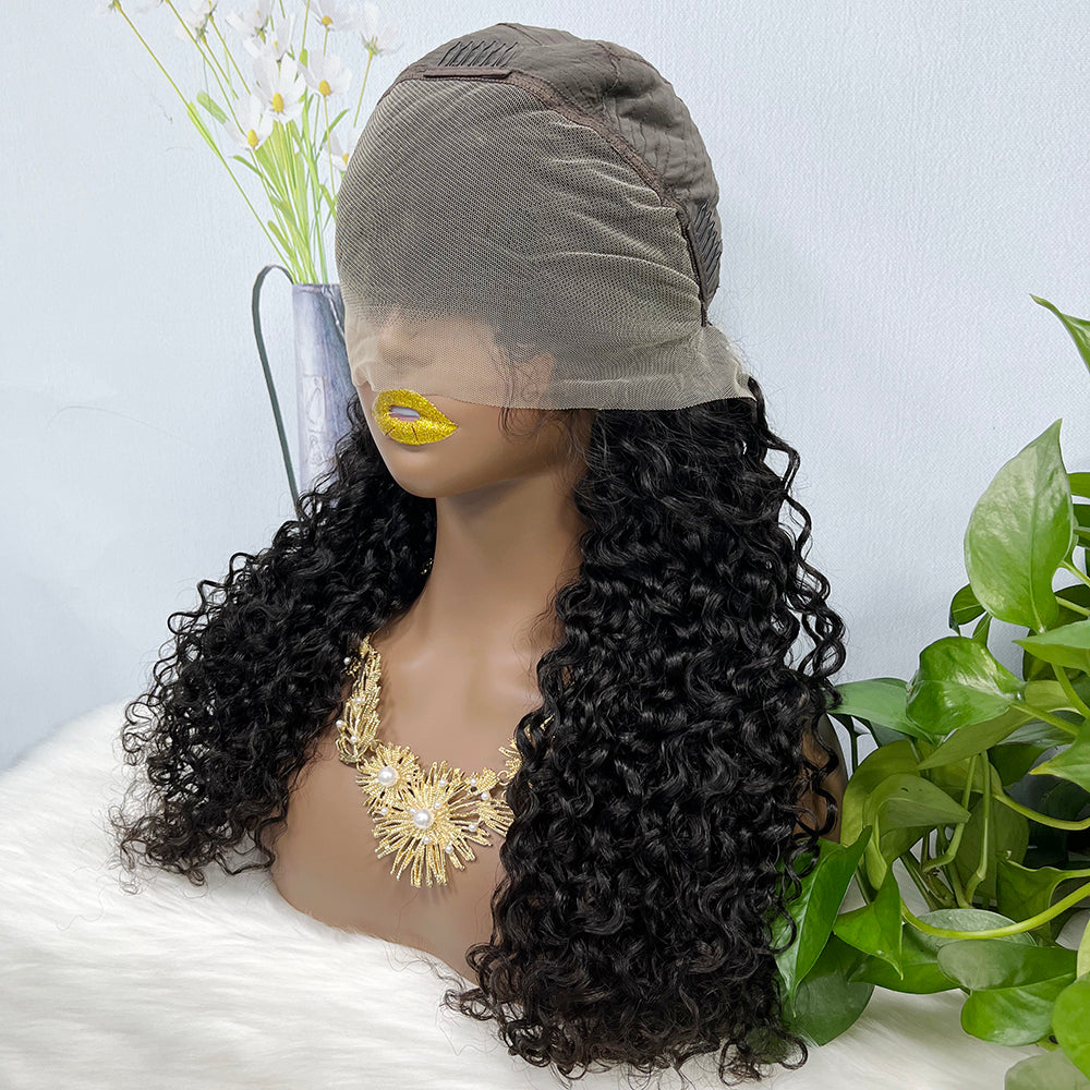 13*4 Lace Wig Water Wave Natural Color Virgin Human Hair Wigs 200% Density Color NC