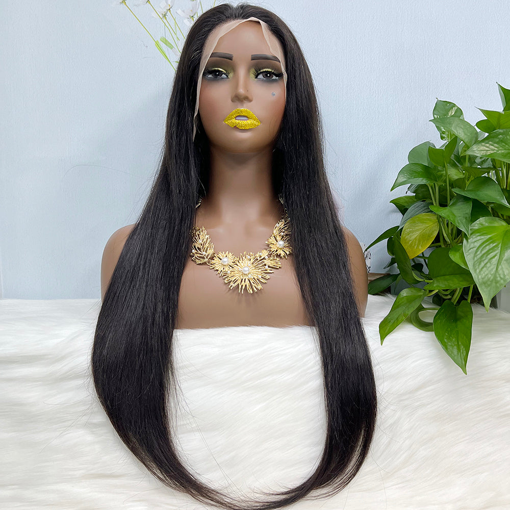 13*4 Lace Wig Straight Natural Color Virgin Human Hair Wigs 200% Density Color NC