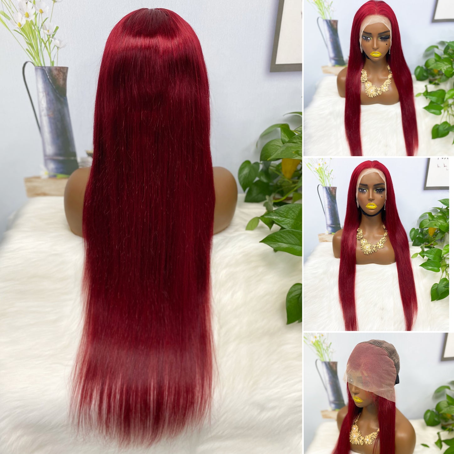 13*4 Lace Wig Straight Natural Virgin Human Hair Lace Wigs Color BUG