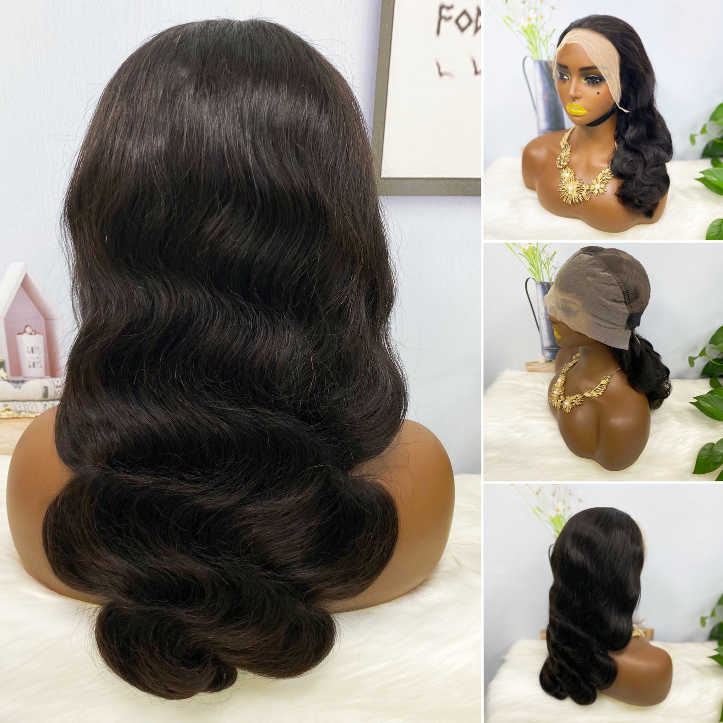 13*4 Lace Wig Body Wave Natural Virgin Human Hair Lace Wigs Color NC 200% Density