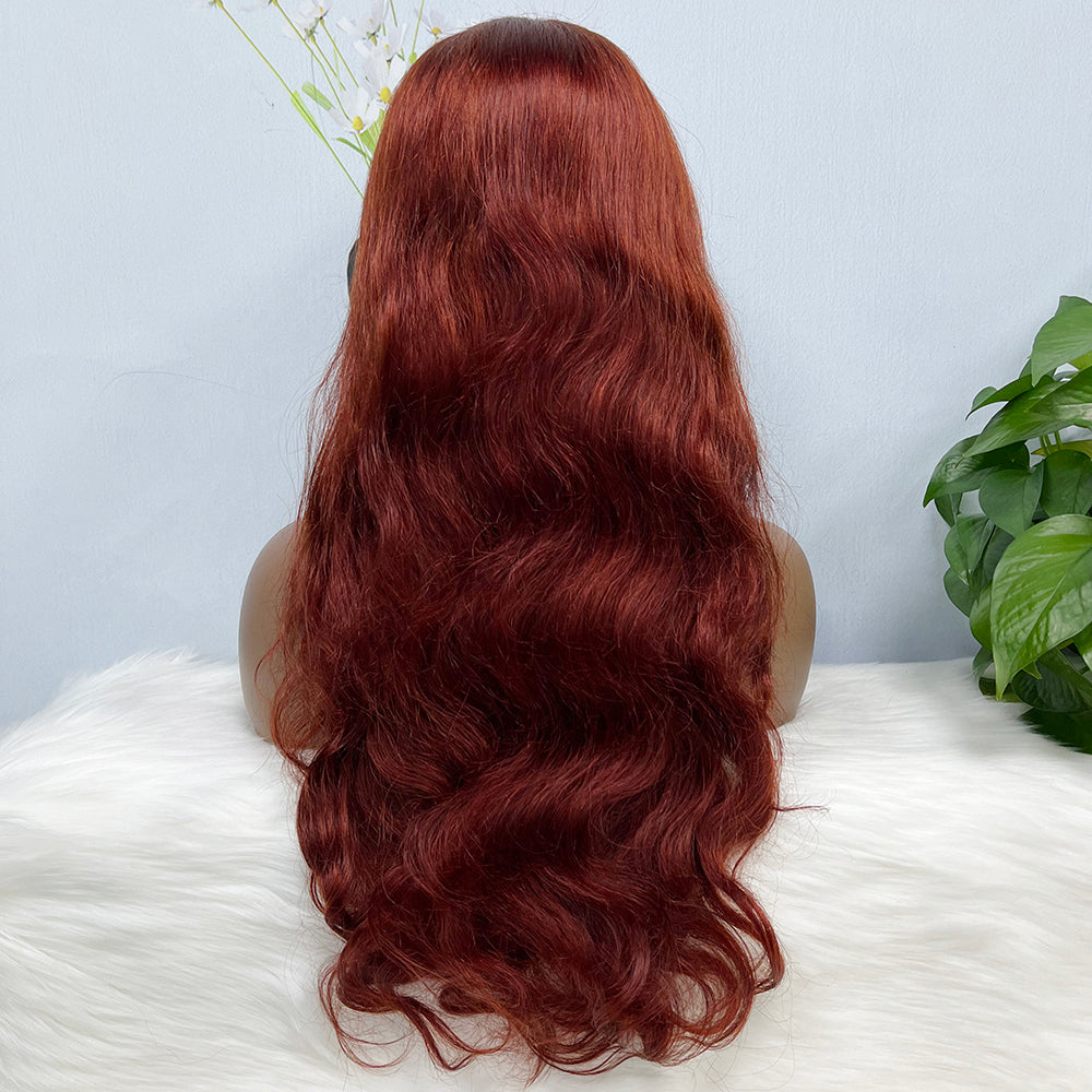 Color 13x4 Lace Wig Straight Human Hair Wigs Dark Brown Color 2# 18"-30"